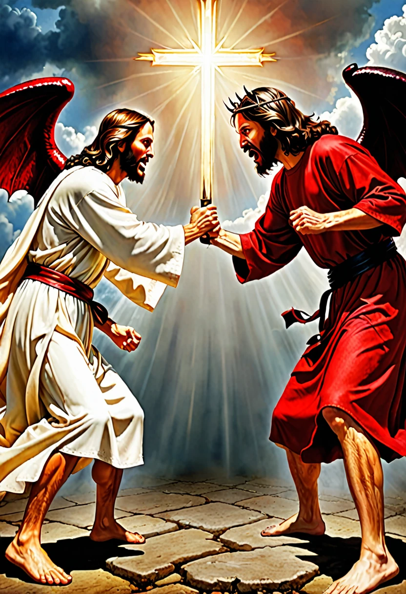 Fighting of Jesus vs devil realistic