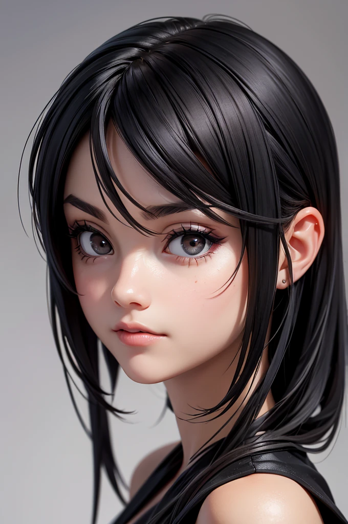 Facial Focus, portraite, bright black eyes, Woman&#39;s style, A girl, asymmetrical bangss, bangss, Bblack hair, braid, Good, camera look, ssmile, natta, citys, Bob Hair, Abdomen, Red lips, chemise, standing alone, standing, braid, trunk, Underwear, pink Underwear, Perfect body line, comely kubire, comely, naughty face