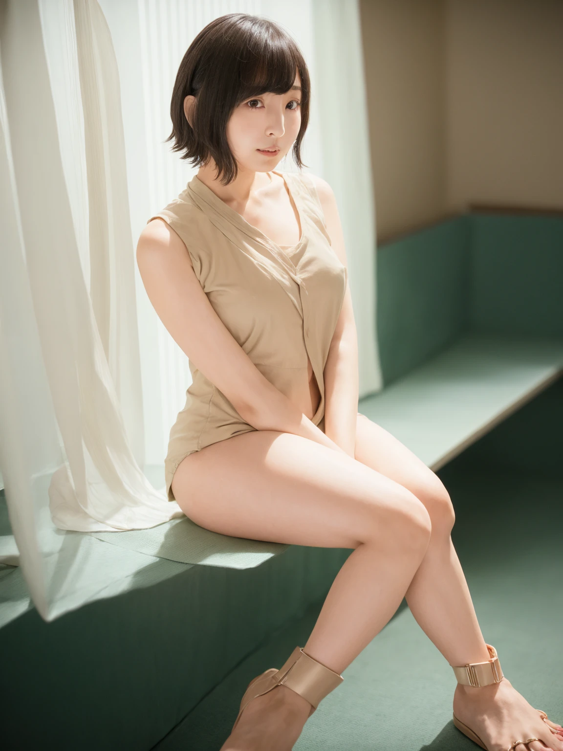 (8k, Best Quality, Masterpiece: 1.2), young girl、masterpiece、onsen、(nude:1.8)、pubic hair、photo realistic、realistic、full body