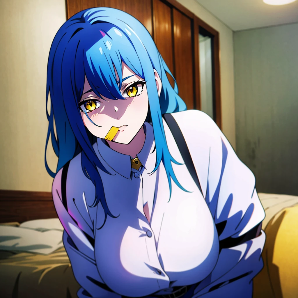 24 yers old
anime girl with blue hair and yellow eyes(3a43477a48)
