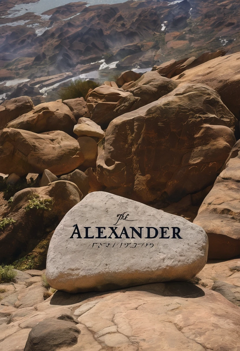 Image of the name Alexander on a rock