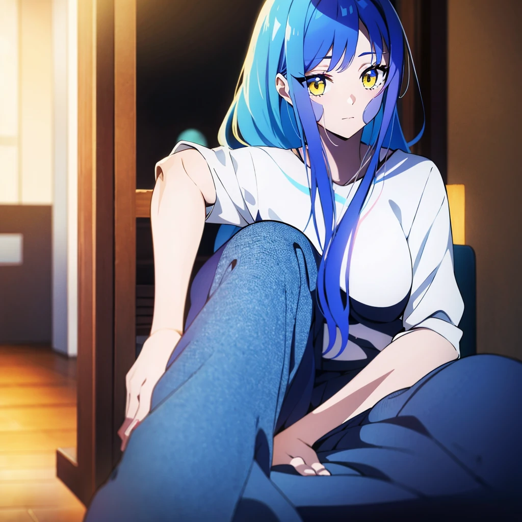 
24 yers old
 anime girl with blue hair and yellow eyes(3a43477a48)