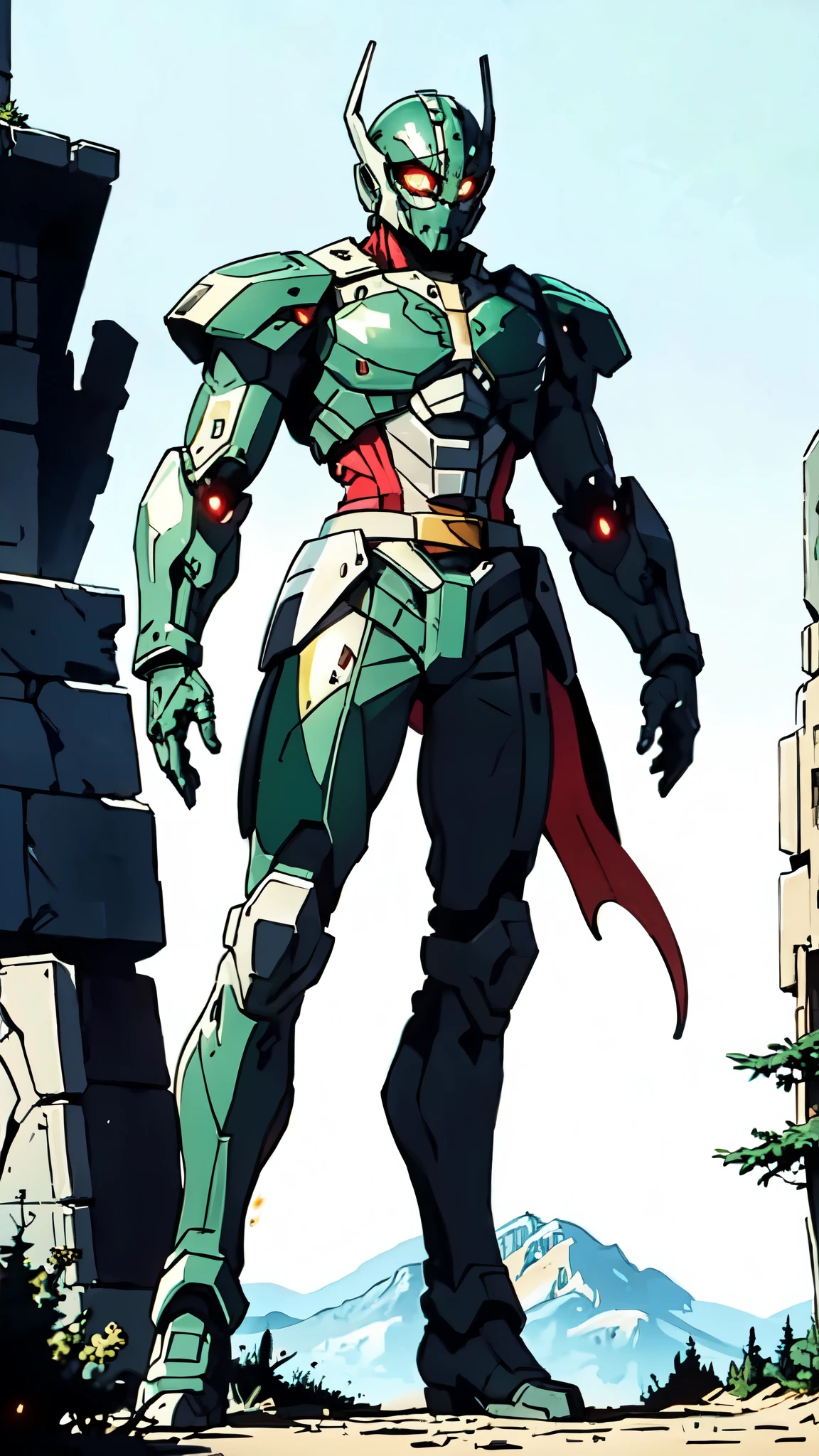 A man wearing a full-face helmet, a fantasy-style biotech armored combat suit, green eyes, (a composite layered chest armor), fully enclosed shoulder guards, matching arm and leg guards, the belt is adorned with dragon claw grasping orbs, (the color scheme is primarily black with red accents), the design balances heavy with agility, a high-tech bio-mecha armor, (Armor Concept Inspired by Dragons, stand on the top of a skyscraper in a futuristic sci-fi city), this character embodies a finely crafted fantasy-surreal style armored hero in anime style, exquisite and mature manga art style, (element, plasma, energy, the armor glows), ((male:1.5)), metallic, real texture material, dramatic, high definition, best quality, highres, ultra-detailed, ultra-fine painting, extremely delicate, professional, perfect body proportions, golden ratio, anatomically correct, symmetrical face, extremely detailed eyes and face, high quality eyes, creativity, RAW photo, UHD, 32k, Natural light, cinematic lighting, masterpiece-anatomy-perfect, masterpiece:1.5