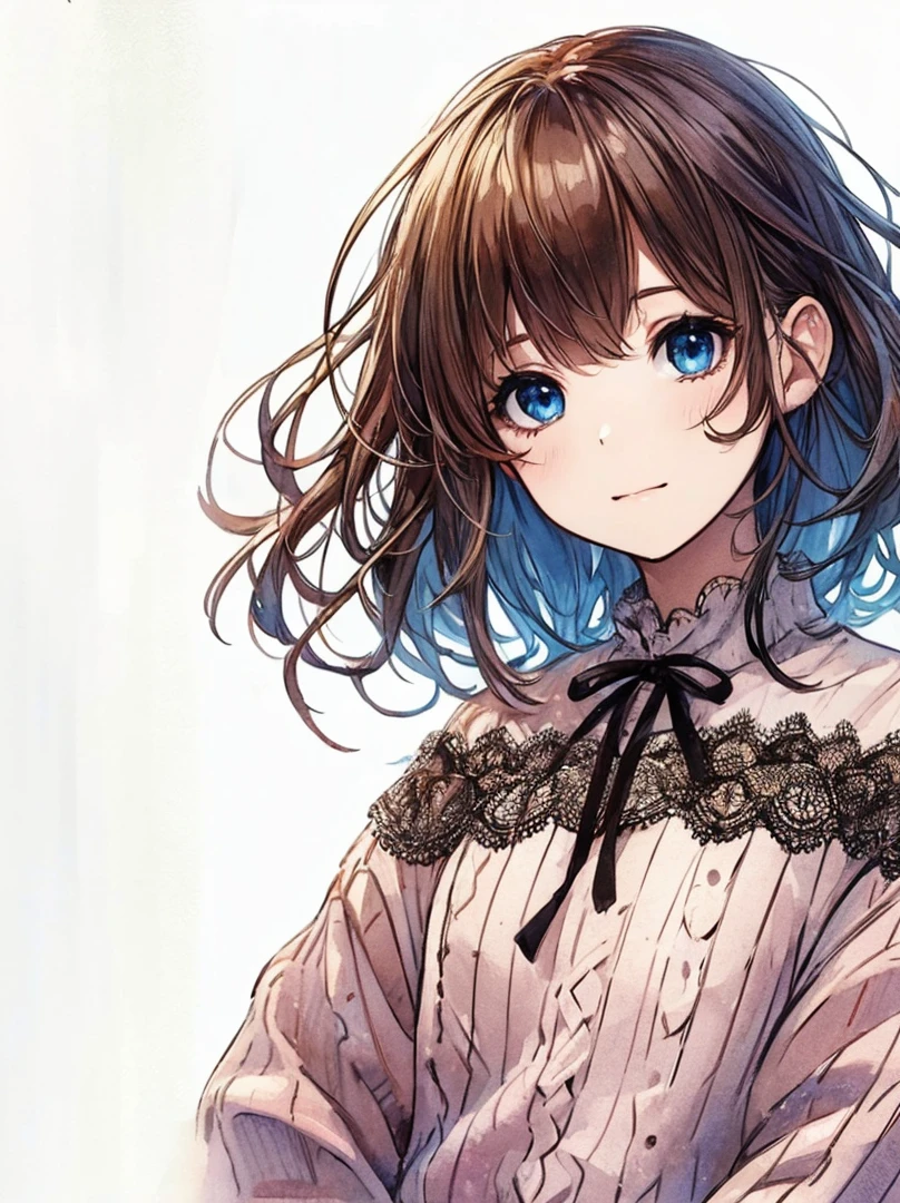 Official art using high-quality hand-drawn watercolor sketch techniques. (best quality,4k,8k,highres,masterpiece:1.2),ultra-detailed,beautiful detailed eyes,A girl with beautiful eyes, everyone, beautiful anime girl, cute anime girl, smooth anime art, anime style, elegant colors, soft lighting, delicate beautiful wet eyes, very coquettish, (beautiful large breast:1.2), (correct hands:1.2),
