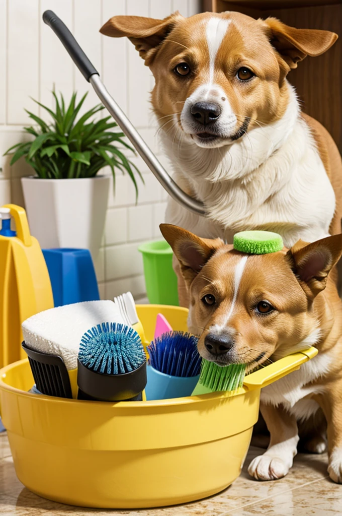 Dog cleaning brush