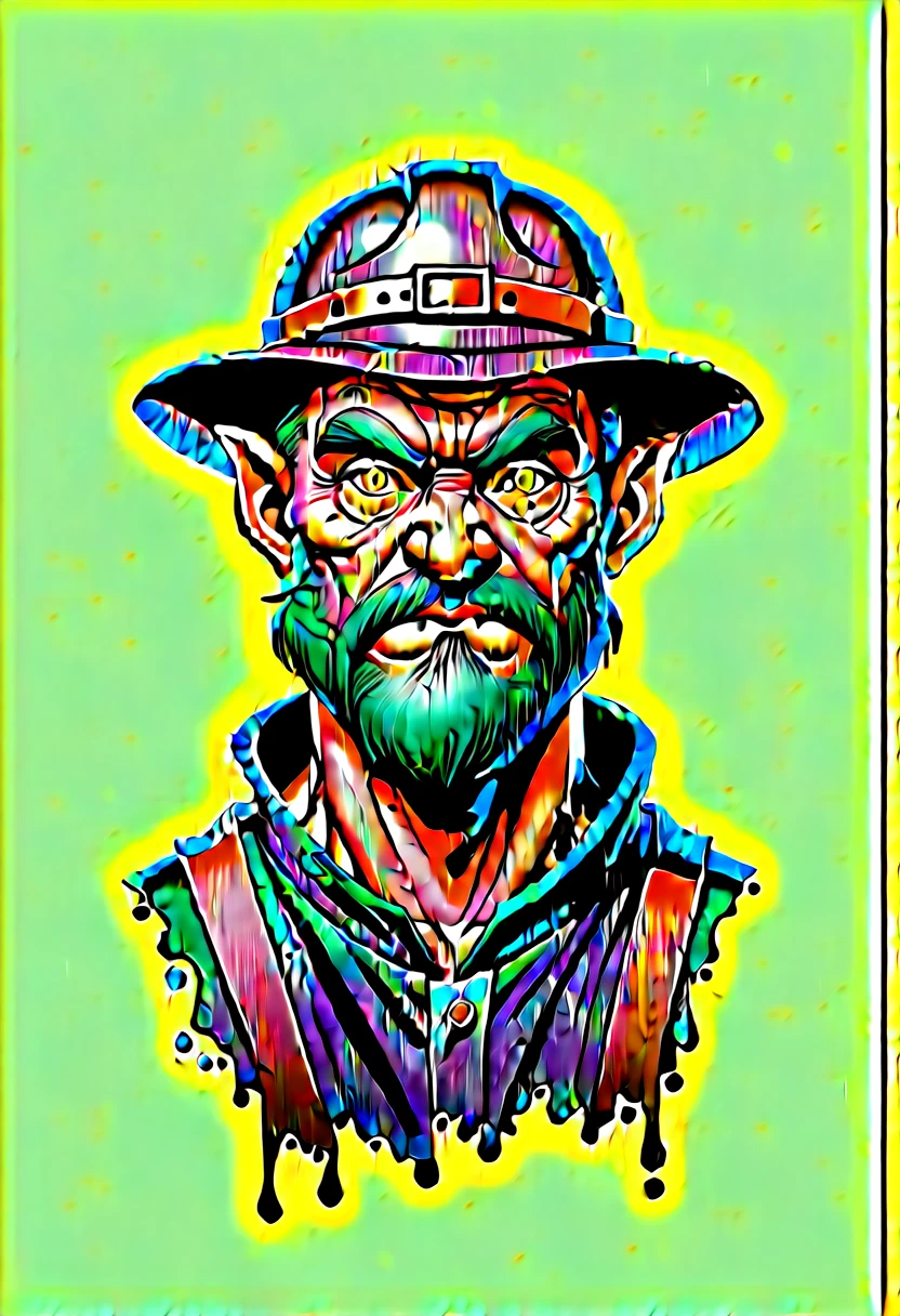 Faded Headshot, faded bottom, faded edges ,score_9,score_8_up,score_7_up,score_6_up,score_5_up, Create a close-up illustration of a Robust and large vampire, miner's helmet covering his eyes, fat man, fat, fat and big, robust body and big, mute, kind and lost look, earthy and dirty, pale almost gray skin, gray-skinned vampire, elongated ears, nosferatu, dressed as a miner, carries a typewriter around his neck. watercolor style, cartoon, digital illustration, disney, centered, looking at the camera, approaching perfection, dynamic, moonlight, highly detailed, watercolor painting, artstation, concept art, smooth, sharp focus, illustration