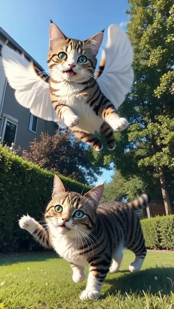 Cute flying cat video