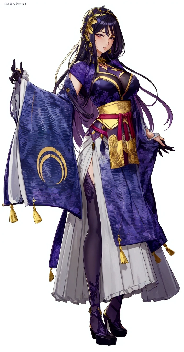 a beautiful woman with wisteria trees behind her during a full moon