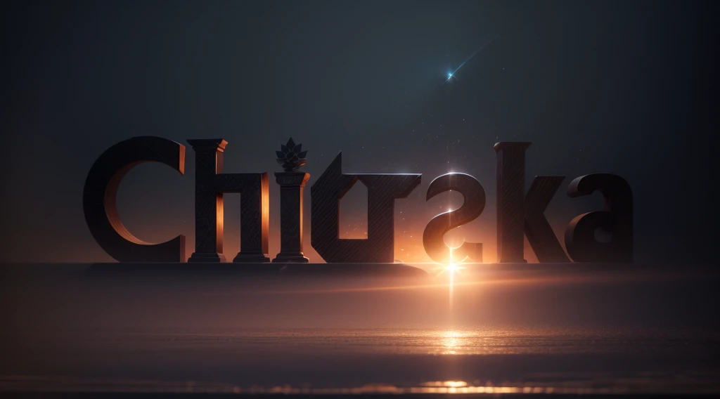 Create a military themed logo with the name चित्रक in high quality, render3d, bokeh effect, NVidia ray tracing