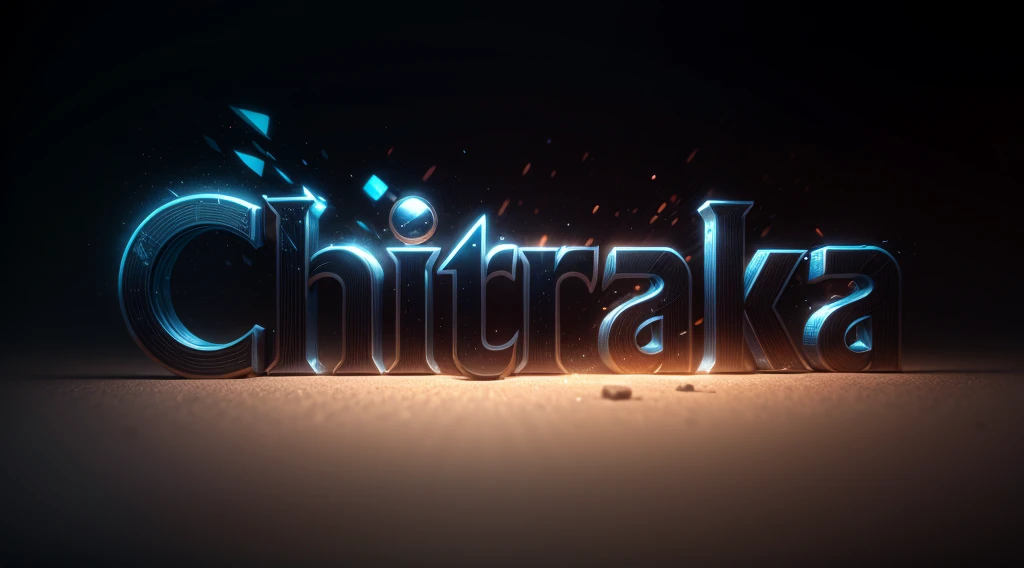 Create a military themed logo with the name चित्रक in high quality, render3d, bokeh effect, NVidia ray tracing