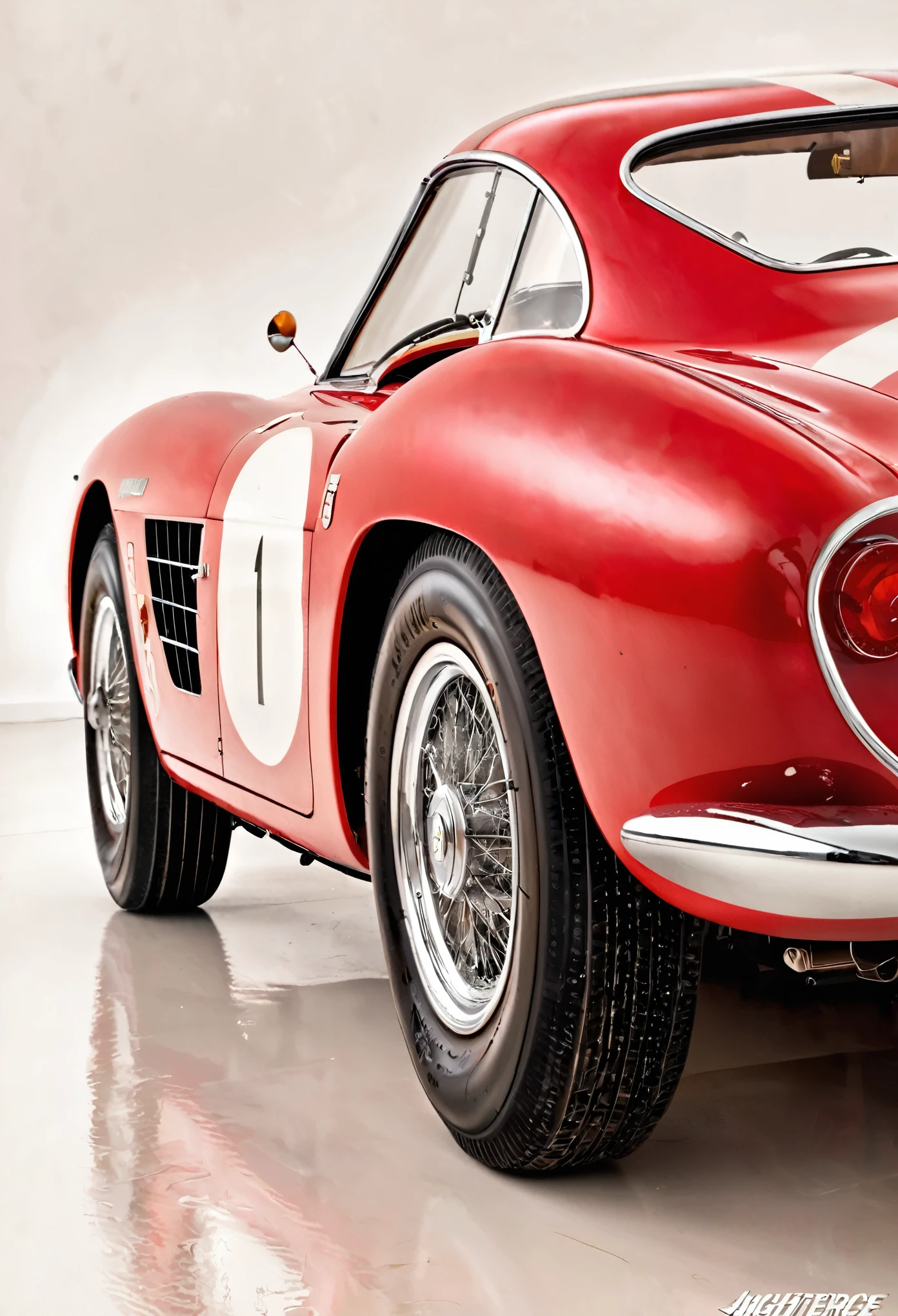a classic vintage 1950s ferrari racing car, elegant retro design, detailed weathered metallic body, classic red paint, chrome accents, whitewall tires, vintage racing stripes, detailed interior with leather seats, (best quality,4k,8k,highres,masterpiece:1.2),ultra-detailed,(realistic,photorealistic,photo-realistic:1.37),intricate engineering, iconic sports car, automotive engineering, hdr,studio lighting,extreme detail description,professional,vivid colors,classic sports car,vintage style