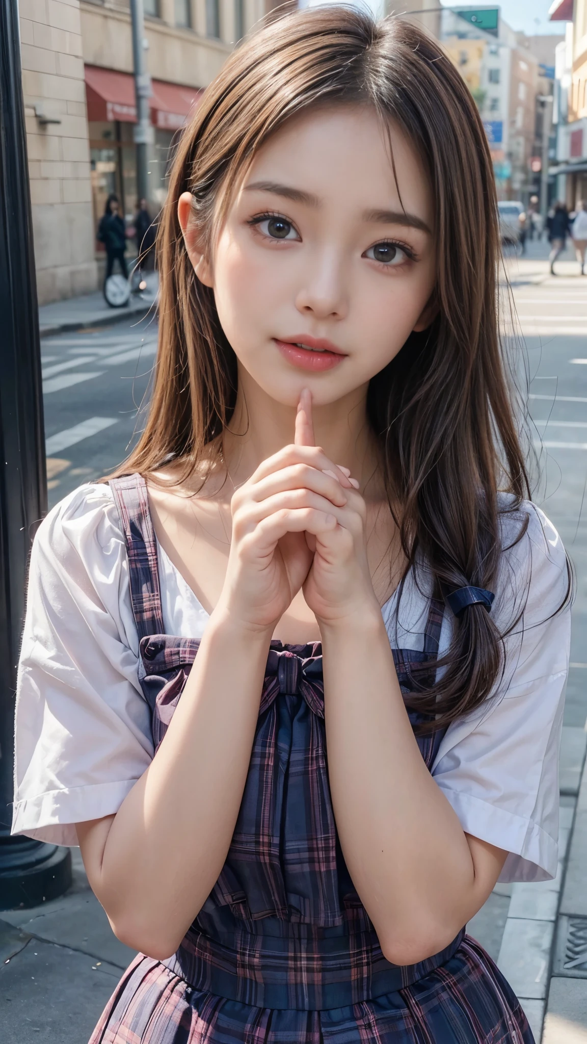 ((A beautiful girl licks the tip deliciously)), (Baby-faced girl:1.5, Cute school girl:1.3), Captivating Lips, Sexy look, Beautiful breasts, Slender body line, ((Detailed eyes and face:1.2, Professional photography techniques)), (View the viewer, blush:1.2), (Detailed hands:1.2), (Highest quality, 8K, masterpiece:1.2, RAW Photos), (Photorealism:1.4), (Detailed hands:1.2, Perfectly hand in hand:1.3)