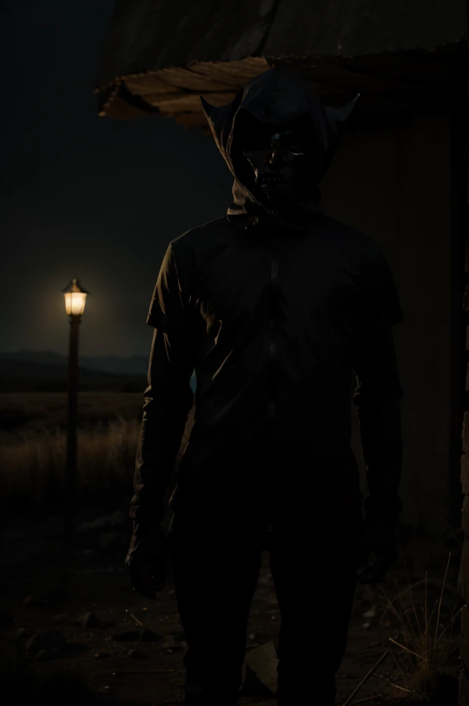 Real photo of the scary figure of the tungu kiris monster in the dark and quiet wilderness