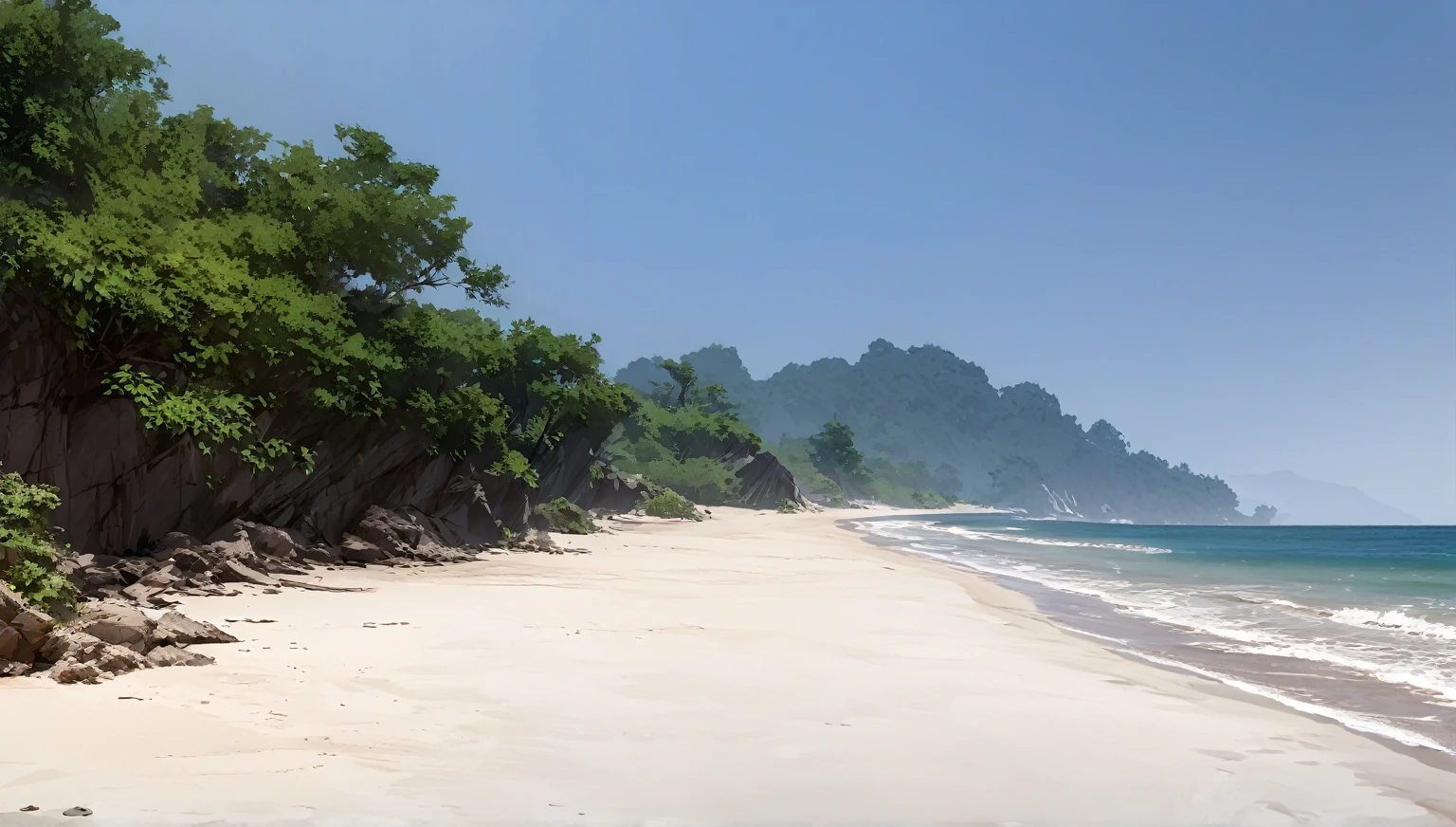 Deserted beach, High detail, Sharpness, Clear vision