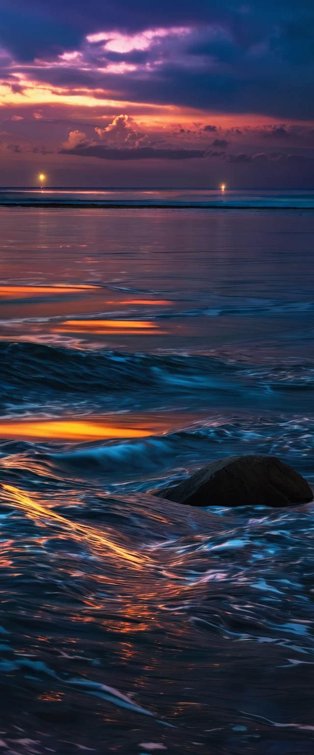 water, Ocean, Dark Sky, sunset, Milky Way