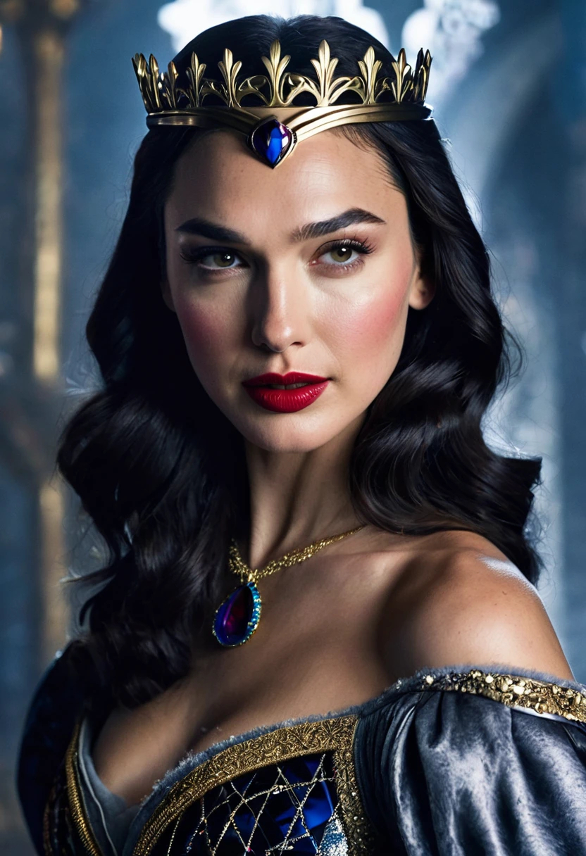 the beautiful Gal Gadot as Snow White's evil queen