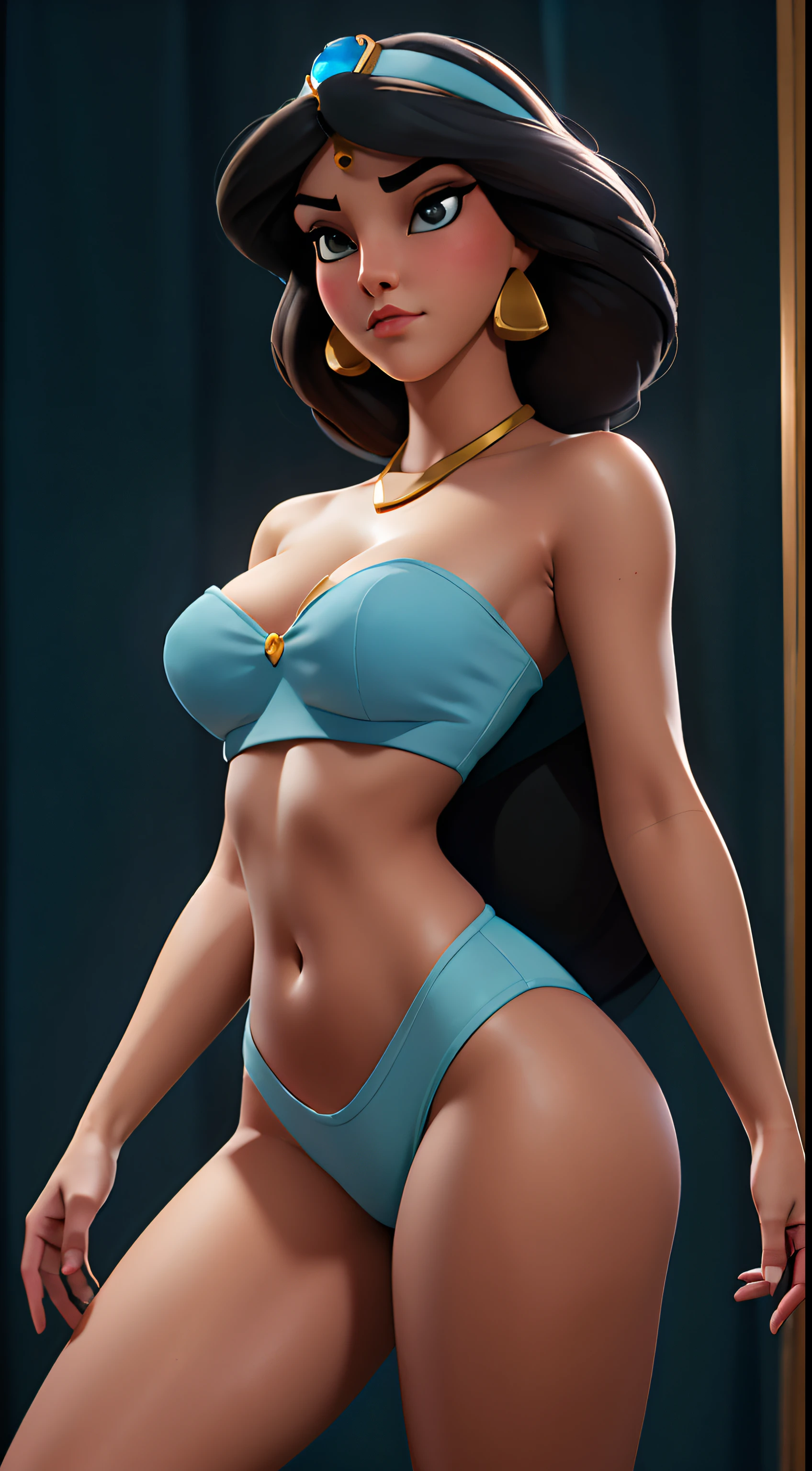 uploaded on e621, by Pixelsketcher, by Bayard Wu, by Thomas Benjamin Kennington , por Einshelm, solo the second, (( portrait)), BREAK, (detailed lighting by Bonifasko), natural goddess, (detailed skin), BREAK, ((looking at viewer with legs spread)), (cinematic lighting), ((detailed background)), (half body shadow), [backlighting], [twilight ray], [detailed ambient light], [gray natural lighting], [ambient light on the belly], [explict content], [sharp focus], (questionable content), (shading), ((Masterpiece), Princess Jasmine, long wavy hair, big hips, average breasts, pectorals, Waving face allowed, the second art, high resolution commission, sakimichan is beautiful, Masterpiece, big hips, small breasts, Best Quality, detailed image, bright colors, detailed face, perfect lighting, perfect shadows, Perfect eyes, focus on the girl, Perfect face, small breasts, beautiful body, hourglass body, shiny body, legs focus,  look at the viewer, half closed eyes, 1 girl, whole body, (Masterpiece:1.21), (Best Quality:1.2), (illustration:1.2), (cinematic lighting:1.3), balanced coloring, global illumination, ray tracing, good lighting, the second, big butt, showing breasts, neckline, attractive body, sexy body, looking at a spectator, seductive look, thick thighs, shaped body, best tights, offering pose, Open legs pose, village, naked,