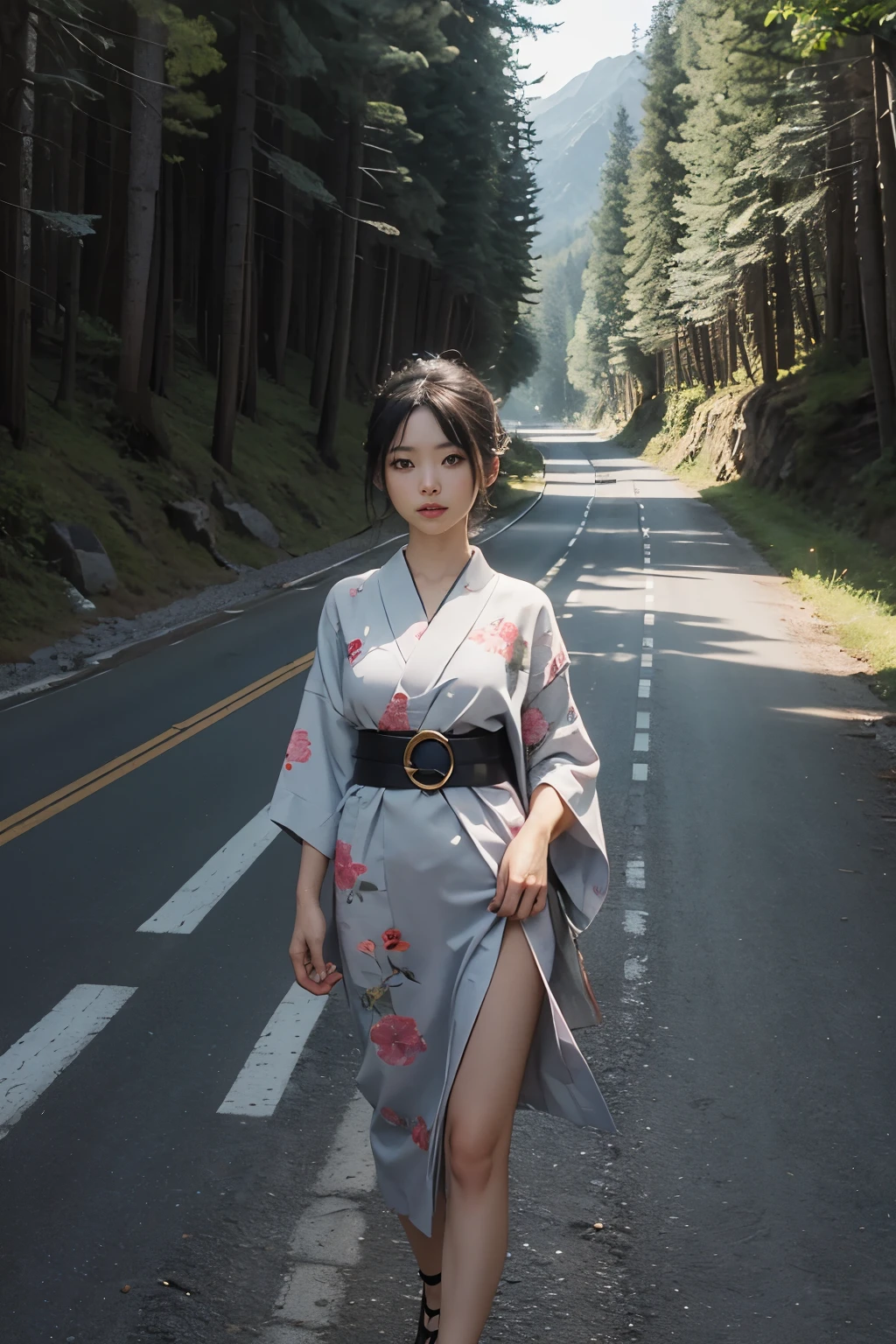 Beautiful,Junko Ishihara,Over Amagi,Prostitute,or period,Years falls,Flame of Love,Disheveled Japanese clothing,In the mountains,The twists and turns of the deep mountains,Flames of Passion,Mature women in their thirties,A devoted beauty,Disheveled Hair,Disheveled outfit,A half-crazed woman obsessed with love,Disheveled, thin kimono,thin yukata,A distraught yukata wearer,Female Artist,Narrow eyes,Single-minded gaze,Simple string belt,or period,Dark mountain path,Crossing the mountain pass,Unpaved mountain roads,On the road through the dark forest,Unpaved road,promenade,Mountain trail,Dirt Road,登Mountain trail,When the road wasn't paved yet,Old mountain path,ground road,carriage,rickshaw,She's wearing light clothing and her chest is exposed.,Beautiful Mature Woman,Her chest is open, exposing her beautiful nipples.,A narrow, winding road leading uphill,Mountain path where you can see the bare ground,A lightly dressed kimono that is slightly disheveled,Road in the Middle Ages,No cars, only horses and rickshaws,A narrow road just wide enough for one person to pass through々A path through a dark mountain forest covered with snow,Ninety-nine percent off,Steep dirt road,Dirt-stained area around the feet,Climbing dangerous mountain trails,Animal trail,Unpaved road,Paths for wild boars, etc.,Extremely small and flat chest,Beautiful nipples,The face of a virtuous angel with many good experiences,A beautiful face like a legendary celestial maiden,Unpaved mountain road,Indigo yukata,Wearing cute wooden women's can,No baggage,Holding a single flower,On the ground in the mountains,in the forest,A tall peak in the distance々,A thin yukata with a simple, plain geometric pattern,Beautiful nipples,Beauty,The length of the yukata is long,Face close-up,promenade,Kemono Road,All gravel roads,All off-road,Dark Night Road,Moonlight only,Are thin,Leaner figure,A slender beauty with an unfortunate past,Dark night road in the forest,One straight road,Hanni in New Jeans,off road,