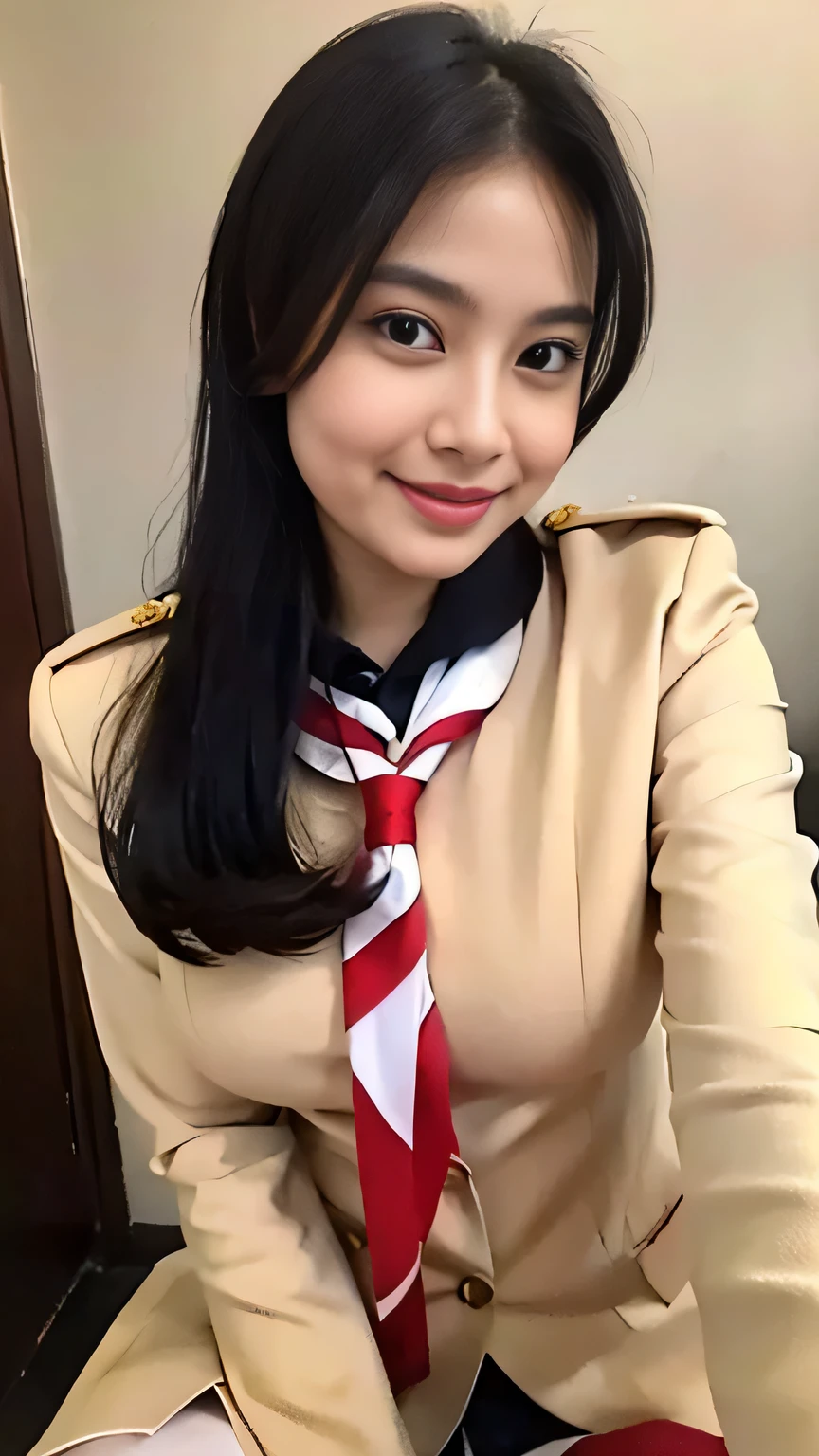 highest quality, shape, Very detailed, finely, High resolution, 8k wallpaper, Perfect and dynamic composition, Beautiful and detailed, Medium Hair, Mid-chest, Natural color lip, Sexy pose, Life form, View your viewers, smile, 17-year-old girl,Young face、low length、Very big breasts、Ecstasy (school uniform:1.2), open legs, long legs, erotic, Fair skin, Whitening, (Sex, vaginal), Life form, Mole, Mole under eye