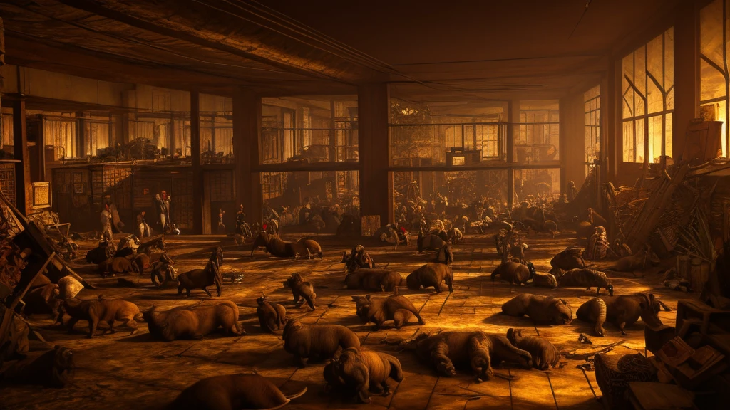 Image of a chaotic scene without any creatures
