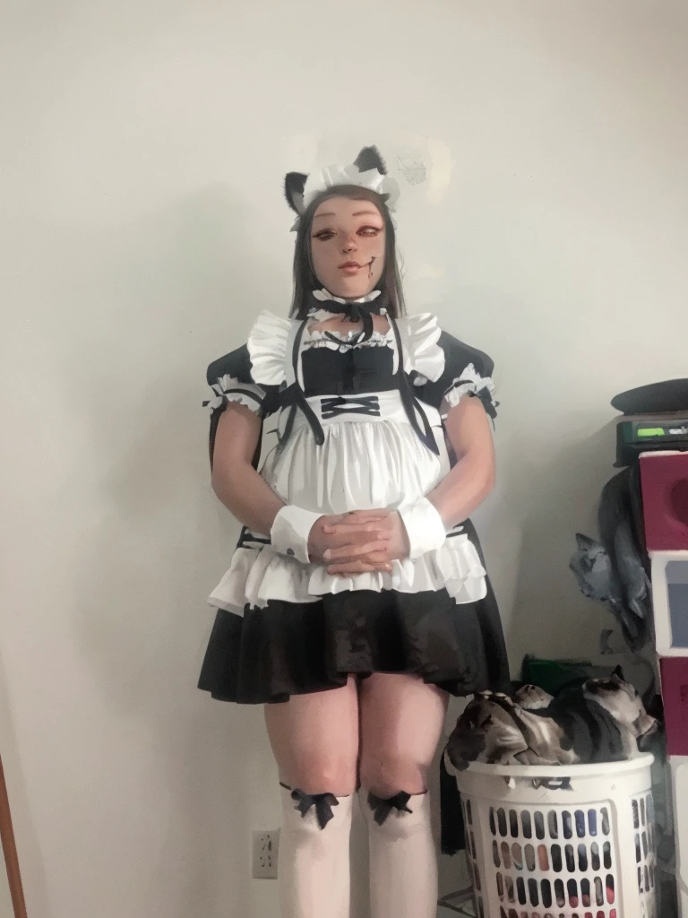 16k, HD, Professional, Highly Detailed, ((Masterpiece: 0.3)), (((High Quality))), Ultra-detailed face, Highly Detailed Lips, Detailed Eyes, full body, cat girl maid