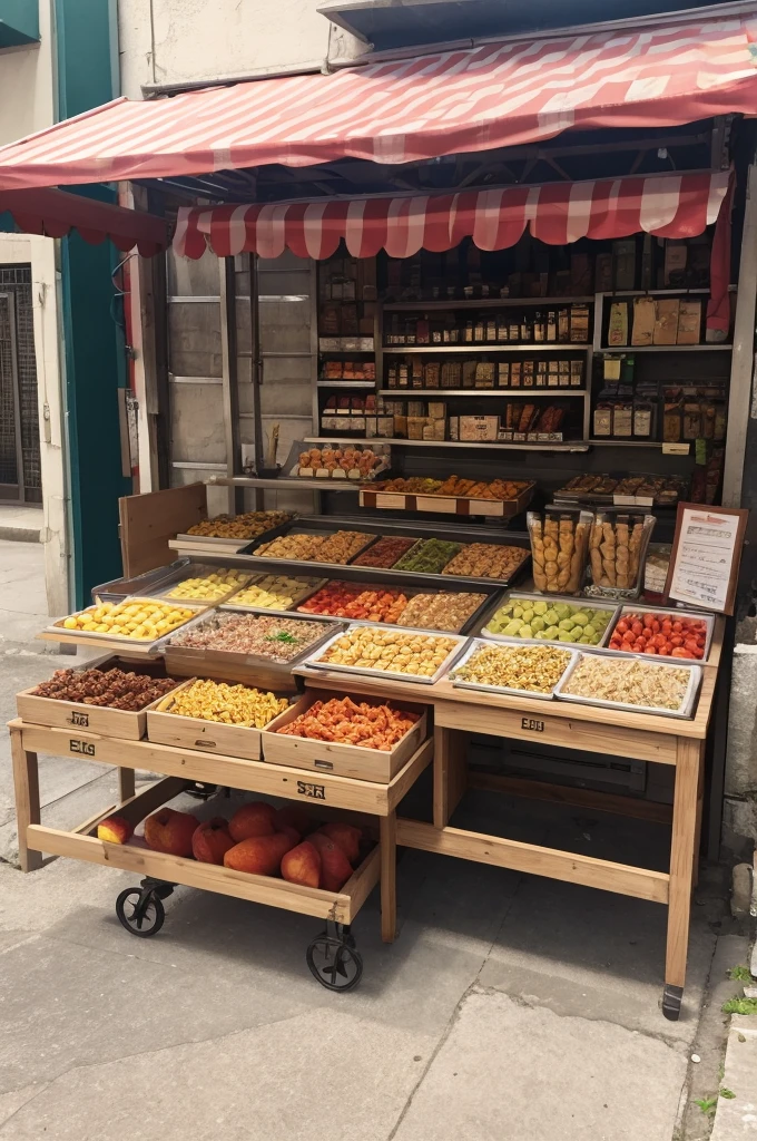 Skewers and snacks for commerce