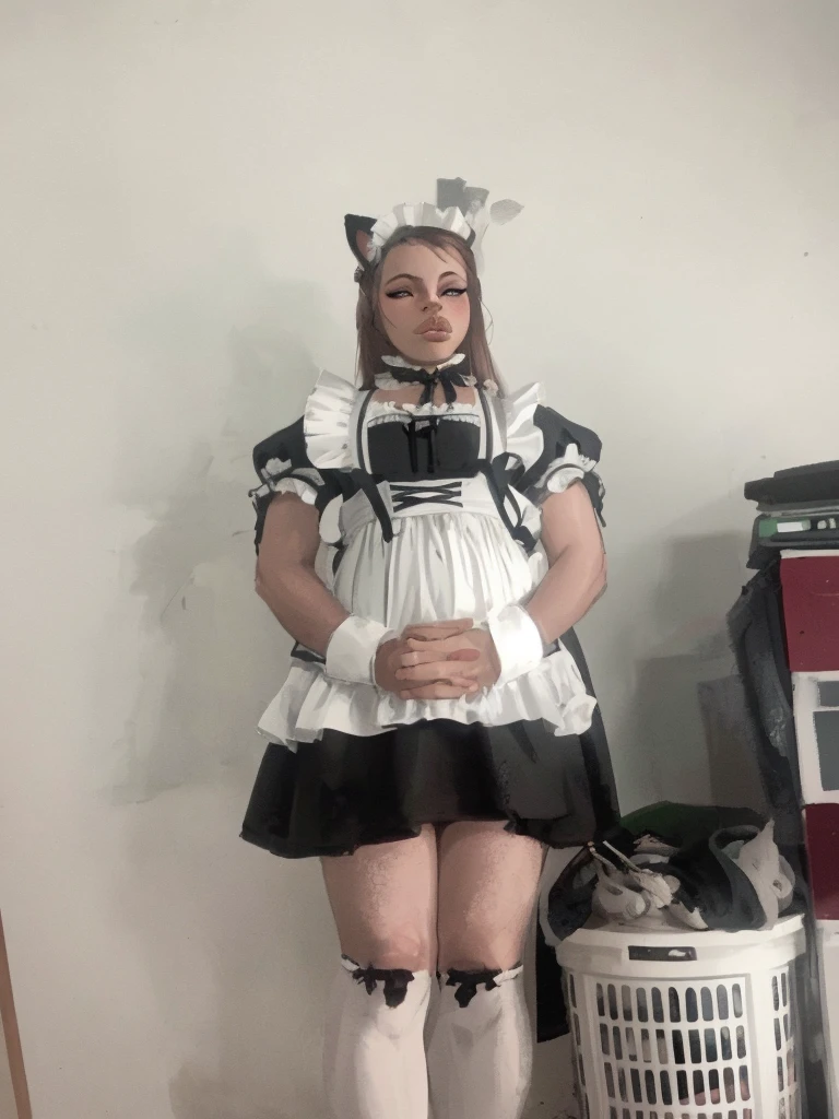 16k, HD, Professional, Highly Detailed, ((Masterpiece: 0.3)), (((High Quality))), Ultra-detailed face, Highly Detailed Lips, Detailed Eyes, full body, cat girl maid, anime