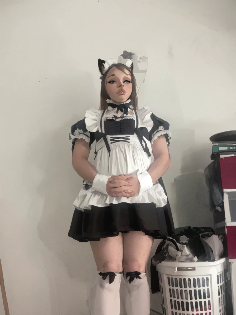 16k, HD, Professional, Highly Detailed, ((Masterpiece: 0.3)), (((High Quality))), Ultra-detailed face, Highly Detailed Lips, Detailed Eyes, full body, cat girl maid, anime