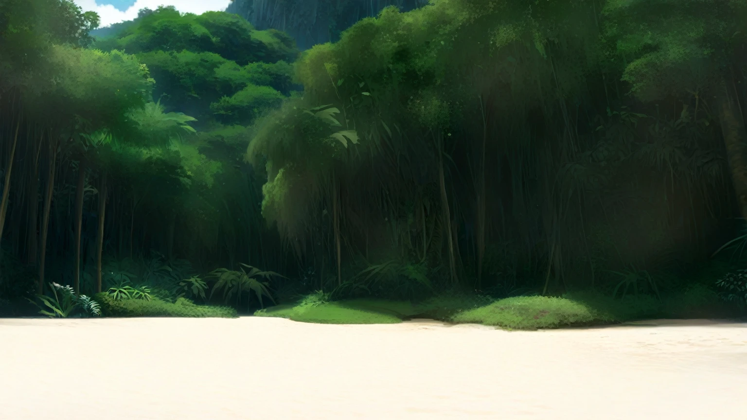 beach Background tree々, background lush vegetation, Island Background, background hyper detailed, Random background scenes, jungles in the background, Detailed Landscape — Width 672, Establishing Shot, Overgrown jungle environment, some Background tree々, wide Establishing Shot, There are lots of plants, Background tree々