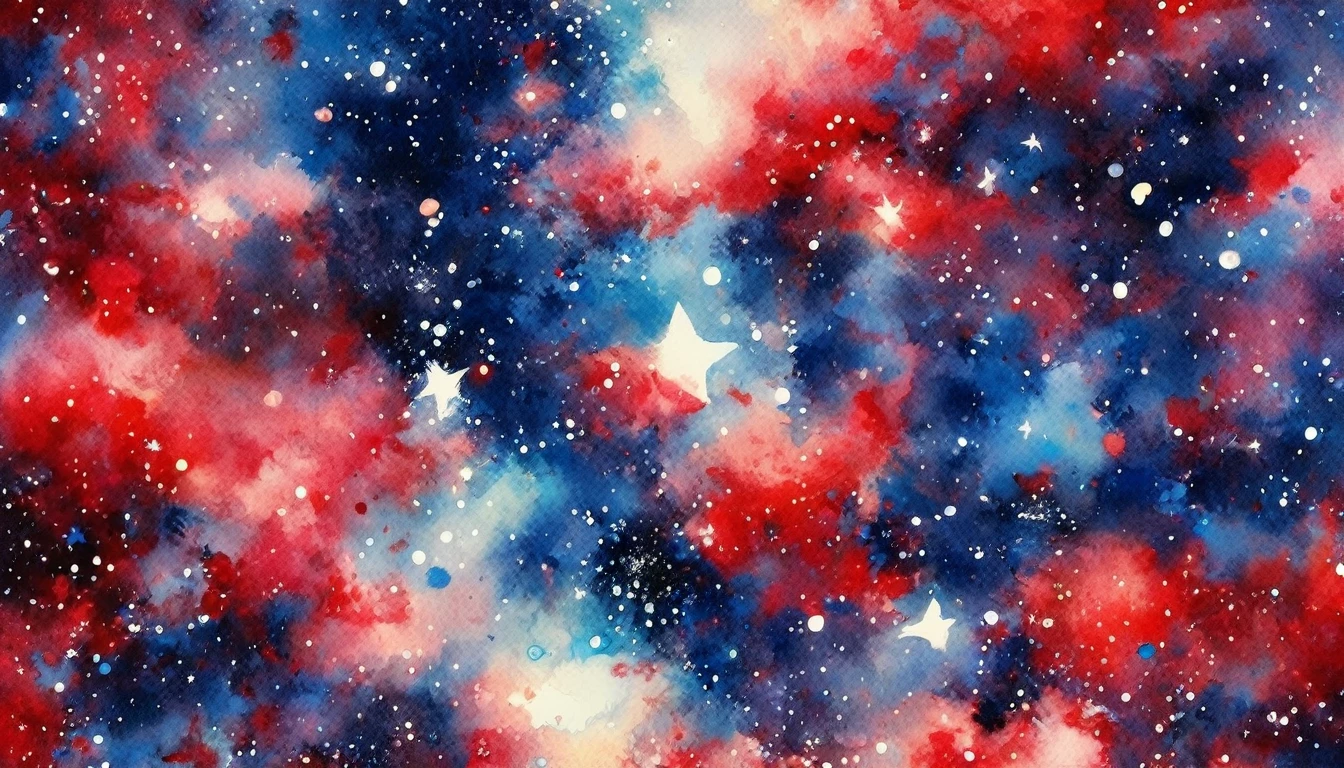 (japanese watercolor, Use only red, White and blue: 1.5) Arafed photo of astronauts floating in space, watching endless stars, distant galaxy, Vibrant, 超High resolution, High Contrast, masterpiece:1.2, Highest quality, Best aesthetics), Best details, Highest quality, High resolution, Ultra Wide Angle, 16K, [Super detailed], masterpiece, Highest quality, (Very detailed), Hollywood Movies, star, 荒れ狂うstar雲