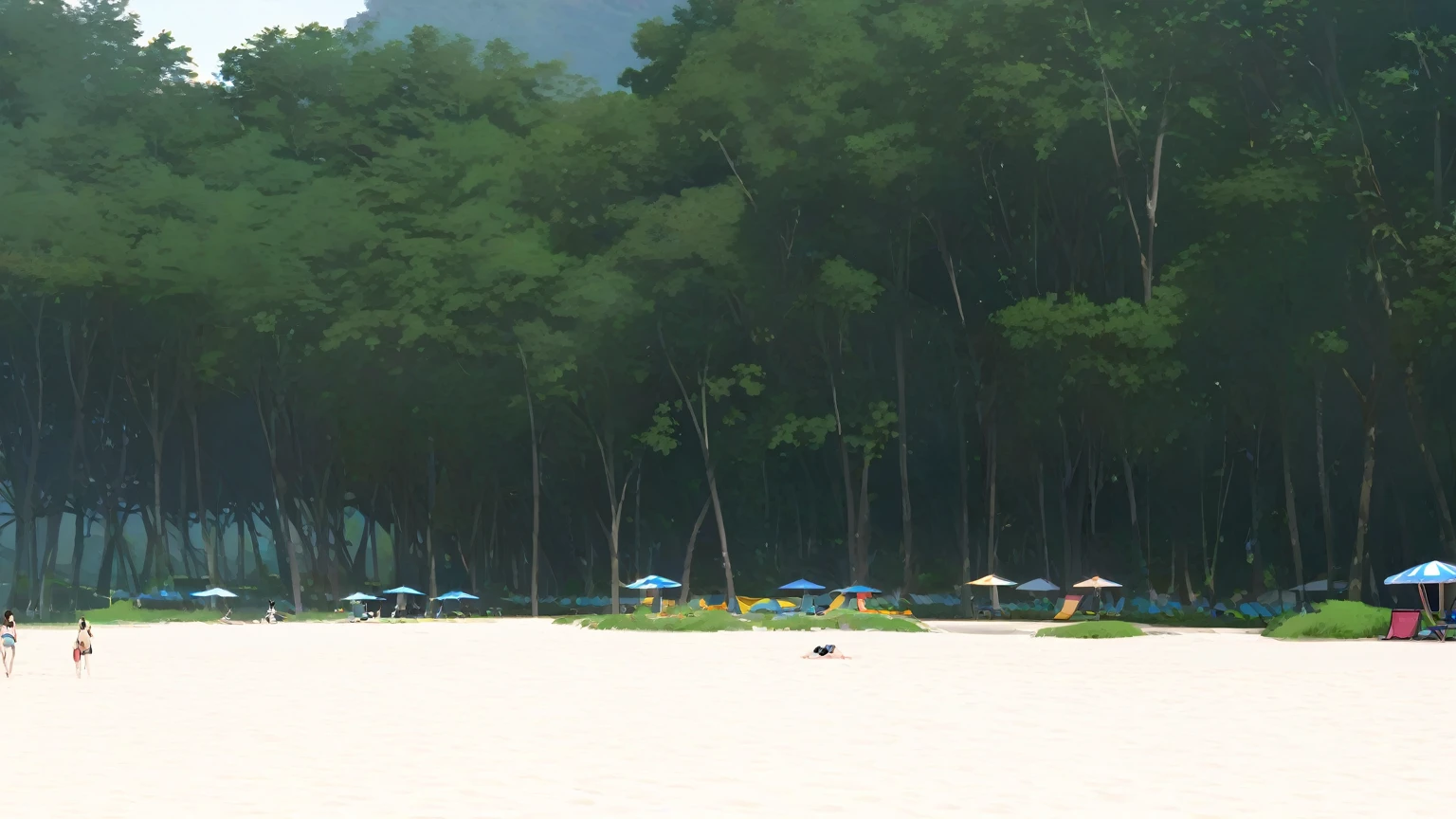 beach, Background tree々
