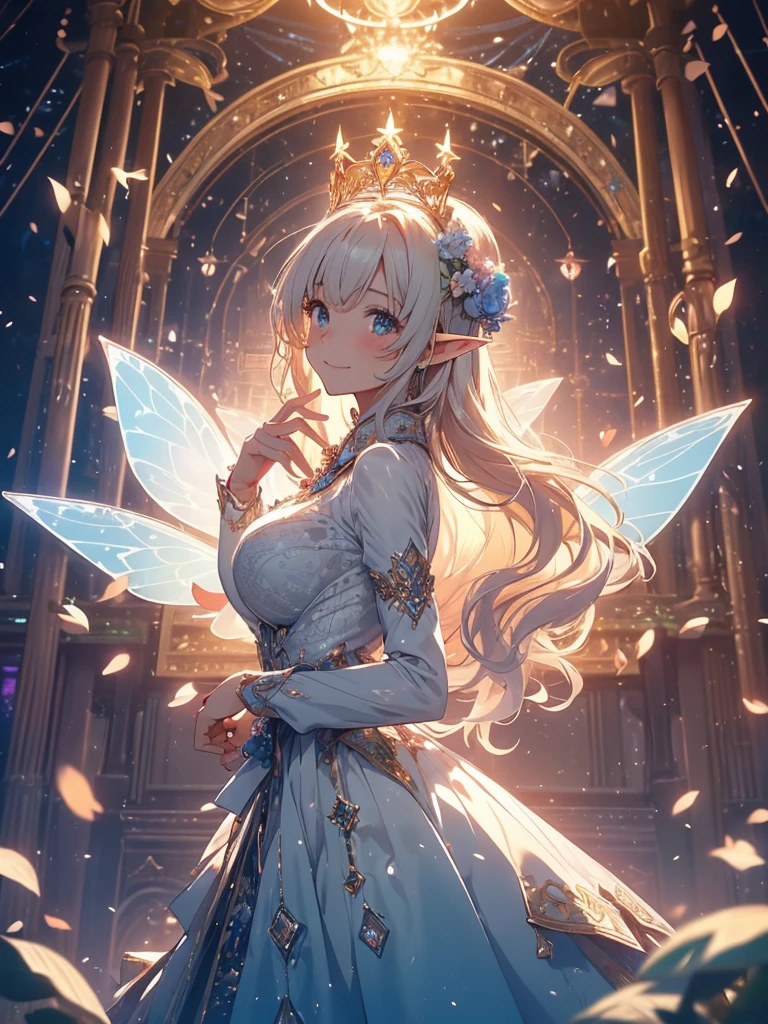 最high quality、1woman elf 、Make people appear larger on the screen、Beautiful foam、、CourtyardShining fairy wings、Flower fractal art 、see-throughbodystocking,Beautiful side shot, radiance,High-definition depiction, Realistic, 8K, Unity, beautiful Shot, light smile, Beautifully and vividly drawn, , Beautiful, beautiful, clear skin、sexly,beautiful dress,Countless rays of light pouring down, Swirling Light, big background, Raise one arm above your head, Intense light is emitted from the magic circle in front of the girl. forest、Lots of leaves、green leaves、flower、Particles of light、forest garden at night、Magic garden、Fairy tale、Big Breasts、sexly、
Romanticism,Cowboy Shot: The most beautiful form of chaos, Mr..々colour, Intertwined flowers, Particle,magical gentle light,smile,sexly,image quality、masterpiece、Beautiful Face、Super beautiful elf woman((Big breasted 22 year old office lady、Bust 100,Beautiful long ironed hair 、bionde hair,height: 165cm。、sexly、Welcome with open arms、ANDsbian、、high quality、、Visual art、Written boundary depth、、ANDlf ANDars、、universe、Happy smile、gentle light、ANDlf forest、Lots of roses、elegant、ticker beautiful decorative、、magic、forest、beautiful tiara、Beautiful bed、Beautiful Landscape、A kind smile、wonderful、Fluttering petals、Dance happily、、Cultivate fantasy、、Mystery light Lots of flowers、、art、forest, palace, art,mystery,Ultra-high resolution,atmosphere A colorful and dreamy anime-style illustration of a young girl with beautiful hair, amidst a vibrant, mechanical landscape. She is wearing a casual surrounded by a kaleidoscope of colors and glowing lights. The background is filled with whimsical details and a magical atmosphere. --ar 3:4 --style raw --stylize 600 --niji 6、throne 、flower .ロスロリアン