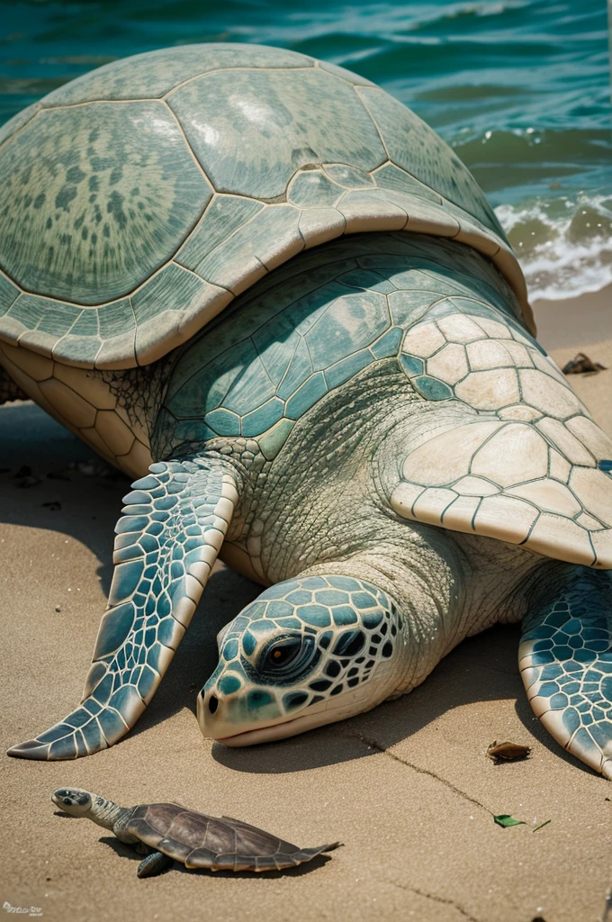 Sea turtle eating plastic bag