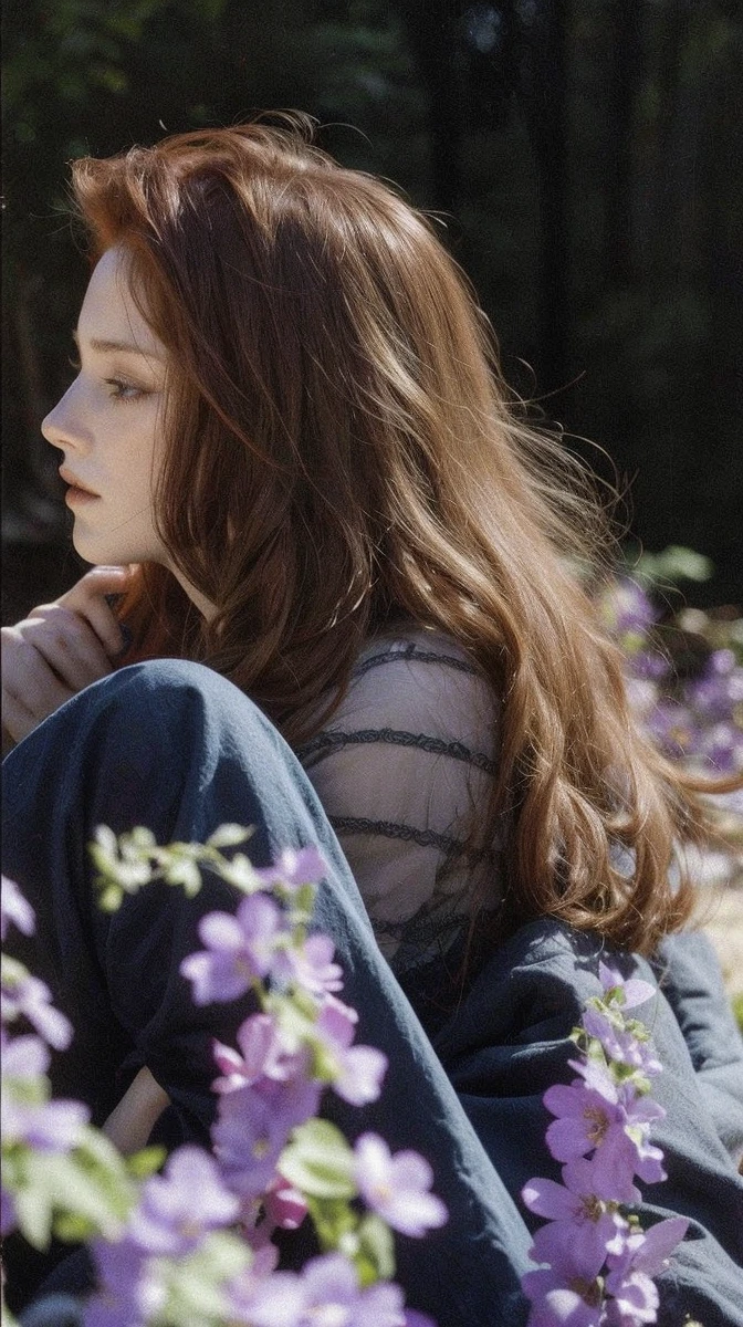 Redhead with pale braids eclipse