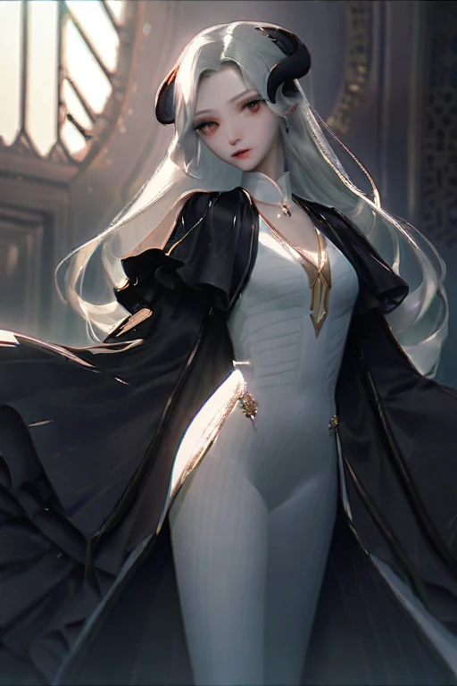 beautiful platinum blonde haired woman, pale skin, draped in silver grey silk bathrobe, gold hues