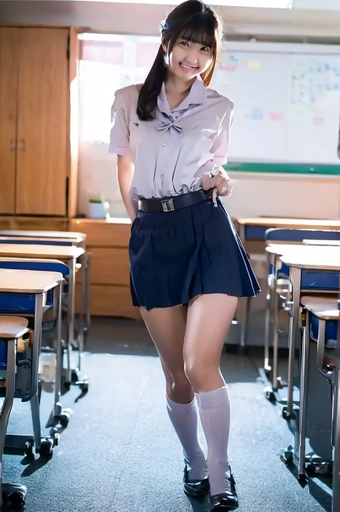Lift up your skirt、Showing panties、、Random Hair、Showing panties、Lift up your skirt、Pull up your skirt、Sneer、Smirking face、、School classroom