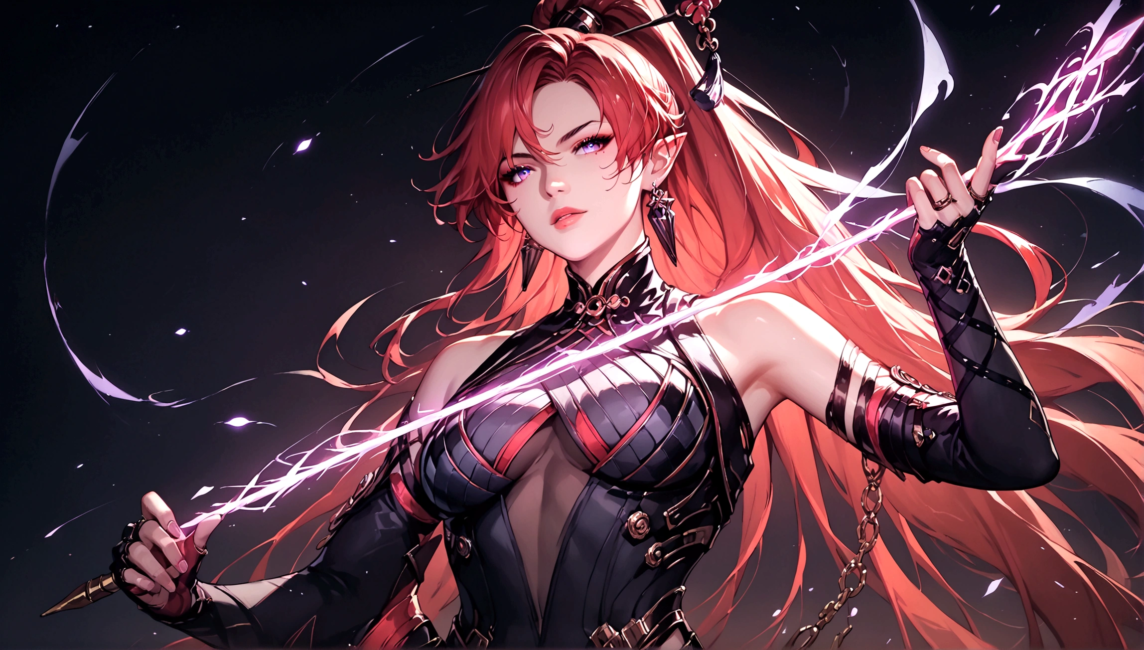 score_9, score_8_up, score_7_up, score_6_up, (masterpiece, top quality, best quality, official art, beautiful and aesthetic:1.2), centered, 1girl, y1nl1n, official_costume, dynamic action pose, close up, g0thicPXL, glowing, neon, abstract background, 