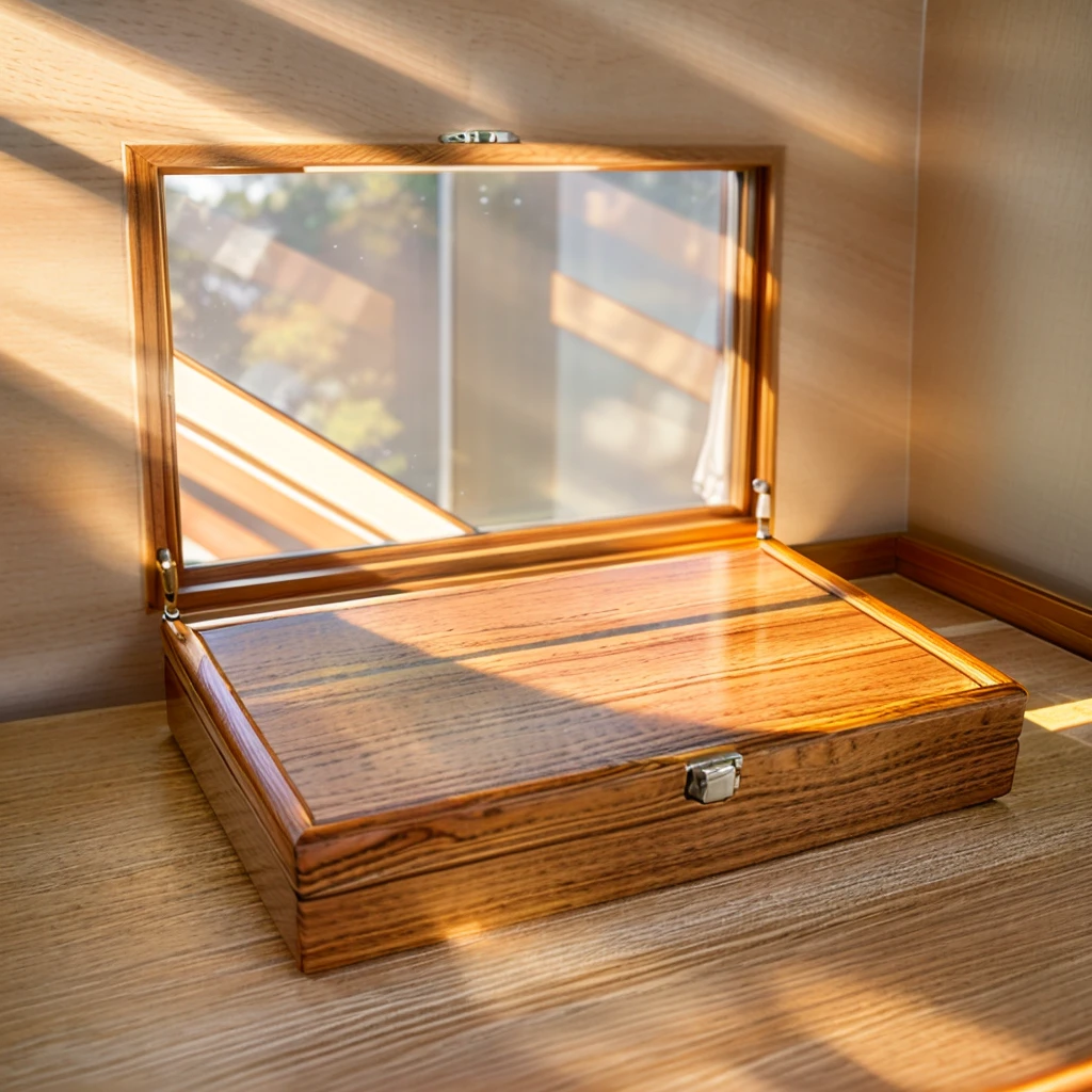 In this cozy room,A ray of sunlight shone on the table through the half-drawn curtains,Let the wood grain on the watch storage case shine with a faint sheen。There is a calm and serene atmosphere in the surrounding air。Several still lifes hang on the walls of the room,It adds a touch of elegance to the space。And on the other side of the room,A half-open window lets the breeze blow in,The pages on the small desk by the window flipped in the wind,This quiet scene gives a sense of tranquility and comfort。