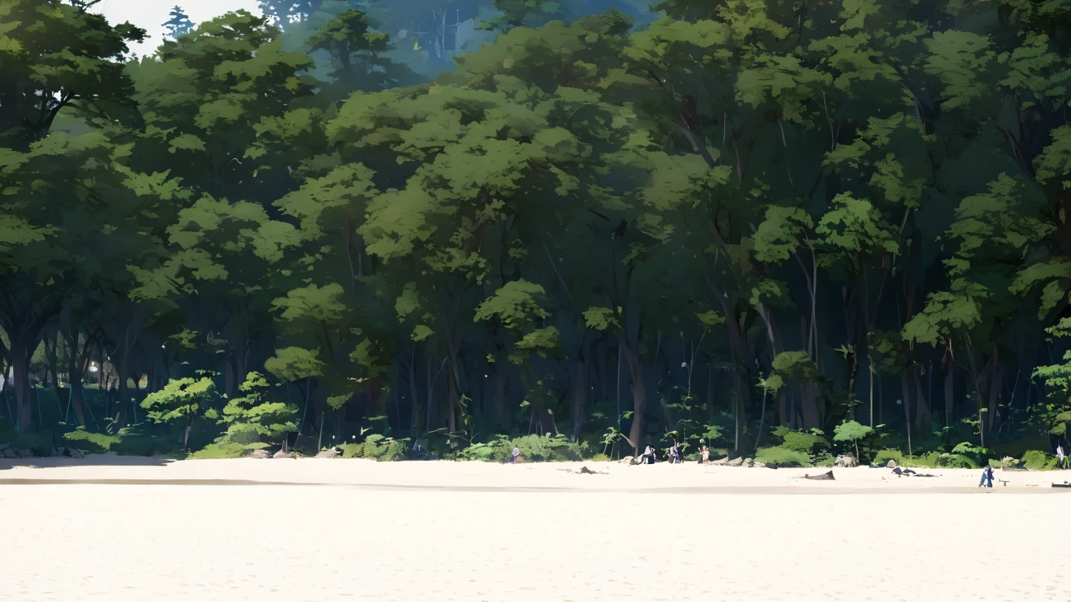 Beach background tree々、Lots of trees,High detail, Sharpness, Clear vision