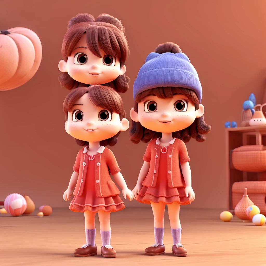 a close up of a cartoon girl with a red dress and brown shoes, animation character, 3 d character, 3d character, cute 3 d render, 3 d character render, cute character, cute cartoon character, stylized character, character is in her natural pose, character model, 3d characters, character render, 3 d character art, full body character, character modeling