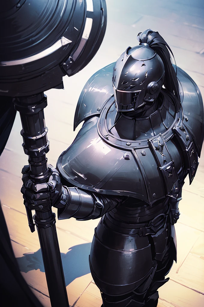 (masterpiece; best quality: 1.2), ((full armored knight man)), ((solo)), (black eyes: 1.4), (body; toned, lean, masculine: 1.3), (beautiful and clear background: 1.2), ((depth of field)), (equipment: full plate all-dark blacksteel realistic armor + closed helmet with ponytail + black cape: 1.3), (anime illustration: 1.2), (background composition; royal chambers + furniture: 1.1), (extremely fine and handsome: 1.1), (shot composition; standing + centered on torso + close-up: 1.5)