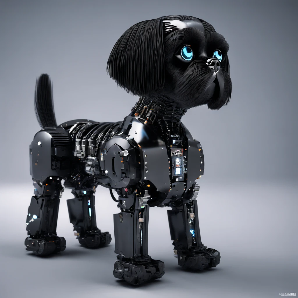Adorable small black Shih Tzu puppy