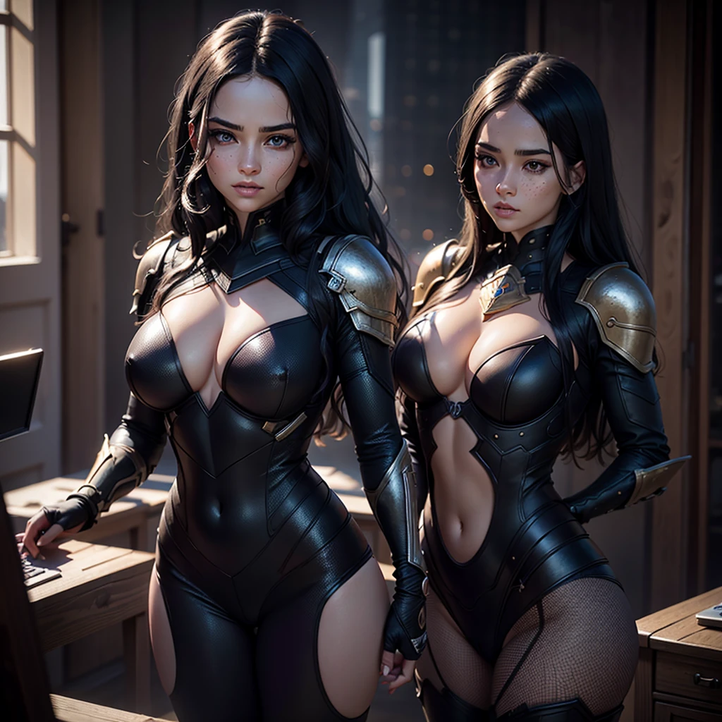 ((best quality)), ((masterpiece)), (detailed), perfect faces, (((Big tits))), ((((sharp image)))), two hot young busty girls, black lava outfit, stocking, beautyful faces, (( long length hair)), ((detailed eyes)), lightning in the background, ((dark castle in the background, ((lace thigh fix), garter belts (((the clothes melt off her))), (((black paint splattered on it))), (flying dragon in a background), black damaged corsets, ((clothes were torn in several places))), latex lingerie, (nun costumes), (((he wearing a black spiderman venom face mask))), venom, black dark venom, ((black lacy brassiere)), perfect detailed , (detailed eyes), ((photographed from front)) latex, erotic pose, boobies , long white hair, detailed eyes, good anatomys, big boobies, (((two person))), Full-body 