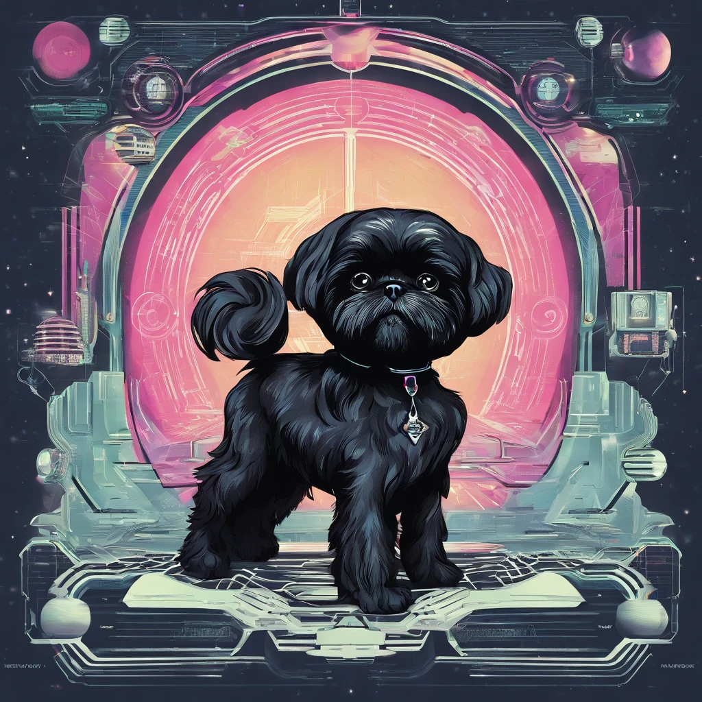 Adorable small black Shih Tzu puppy 