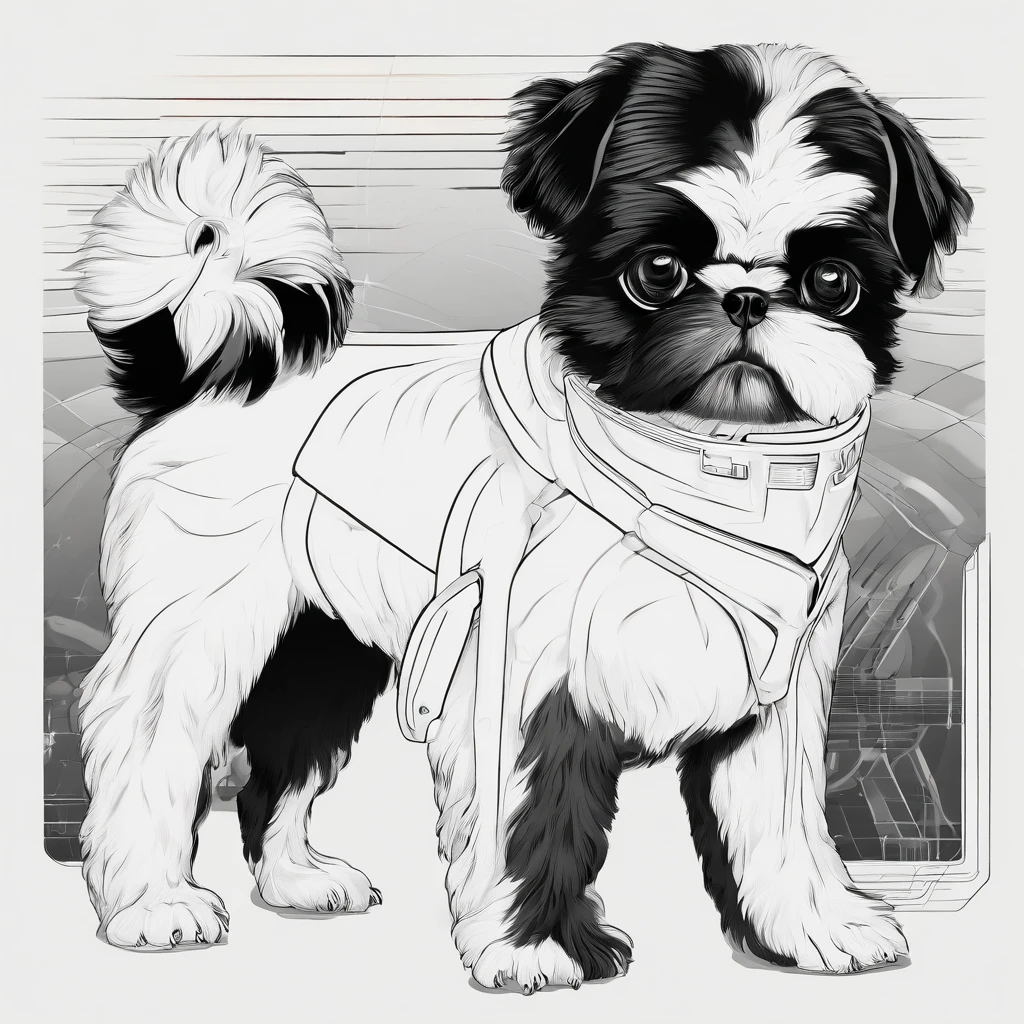 Adorable small black Shih Tzu puppy 