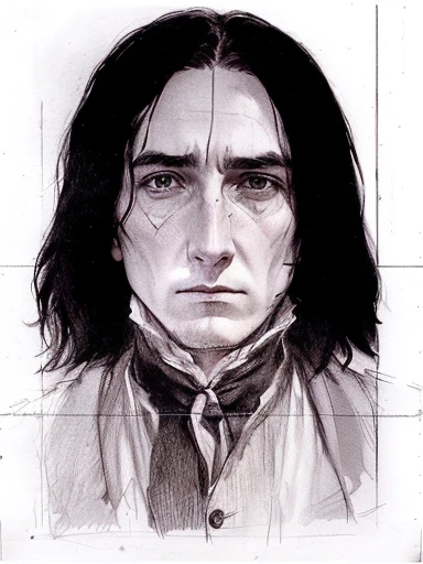 drawing of a woman with a sad look on her face, severus snape, inspired by James Bolivar Manson, inspired by Antonin Artaud, davinci sketch, harry potter portrait, inspired by Oswaldo Guayasamín, dark schizophrenia portrait, by Ayako Rokkaku, inspired by Anna Füssli, eerie self - portrait, self portrait