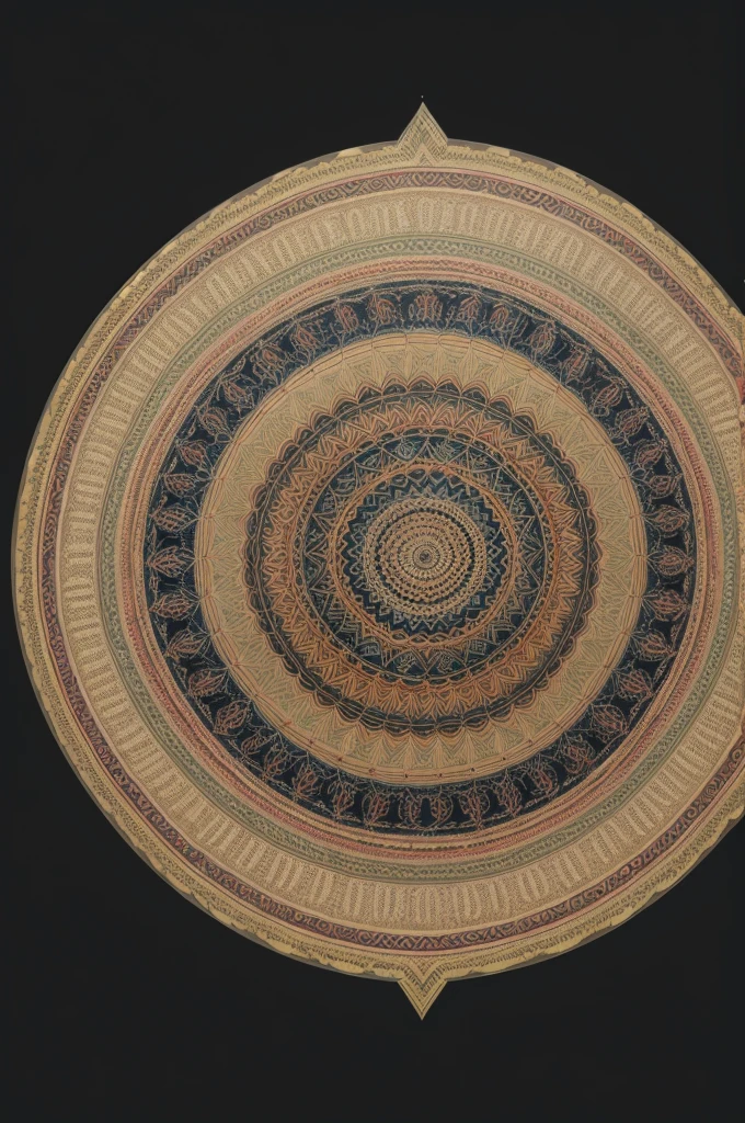 drawing of a small minimalist psychedelic mandala with neutral background