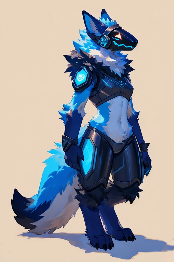 Mecha warrior,coyote,Correct limbs,The whole body is bound by bandages, Tied up like a mummy,One tail,Correct body proportions,Tentacles stuck in the mouth,drools