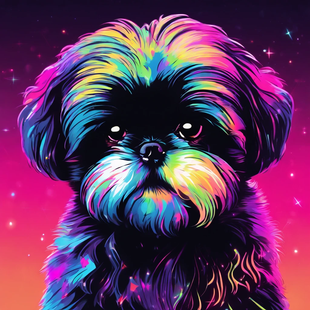 Adorable small black Shih Tzu puppy 