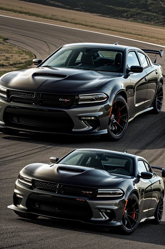 Create wallpaper of a Dodge charger srt hellcat 2024 super modified gray color